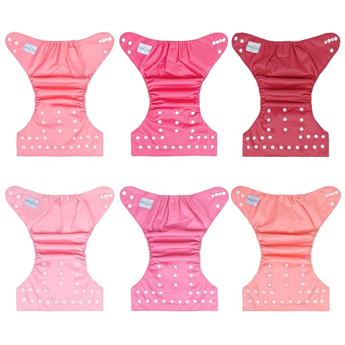 babygoal Baby Girl Cloth Diapers 6 Pack - Image 7