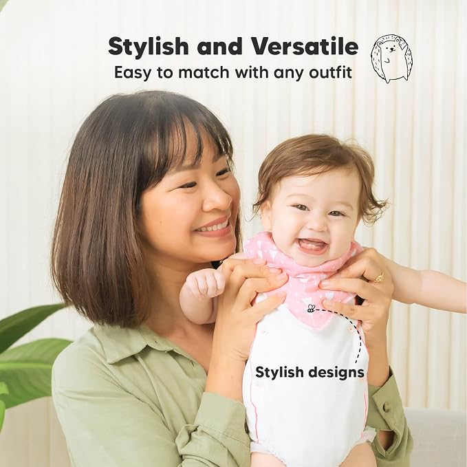 KeaBabies 8-Pack Organic Baby Bandana Bibs - Image 4