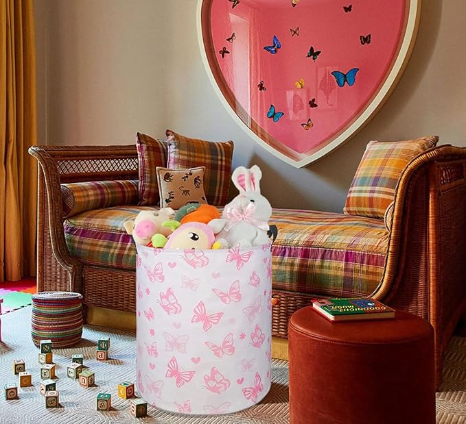 Round Laundry Hamper Storage Basket Laundry Organizer Hamper Storage Bins - Image 2
