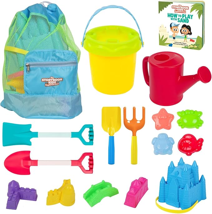 Beach Toys for Kids and Toddlers Ages 3-10 – Durable Sandbox Toy Set, Stronger by TheStorybookKidsExplorersClub