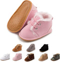 Baby Unisex Warm Snow Boots Newborn Leather Fur Lace Up Ankle Anti-Slip Rubber by ZoolarForBaby