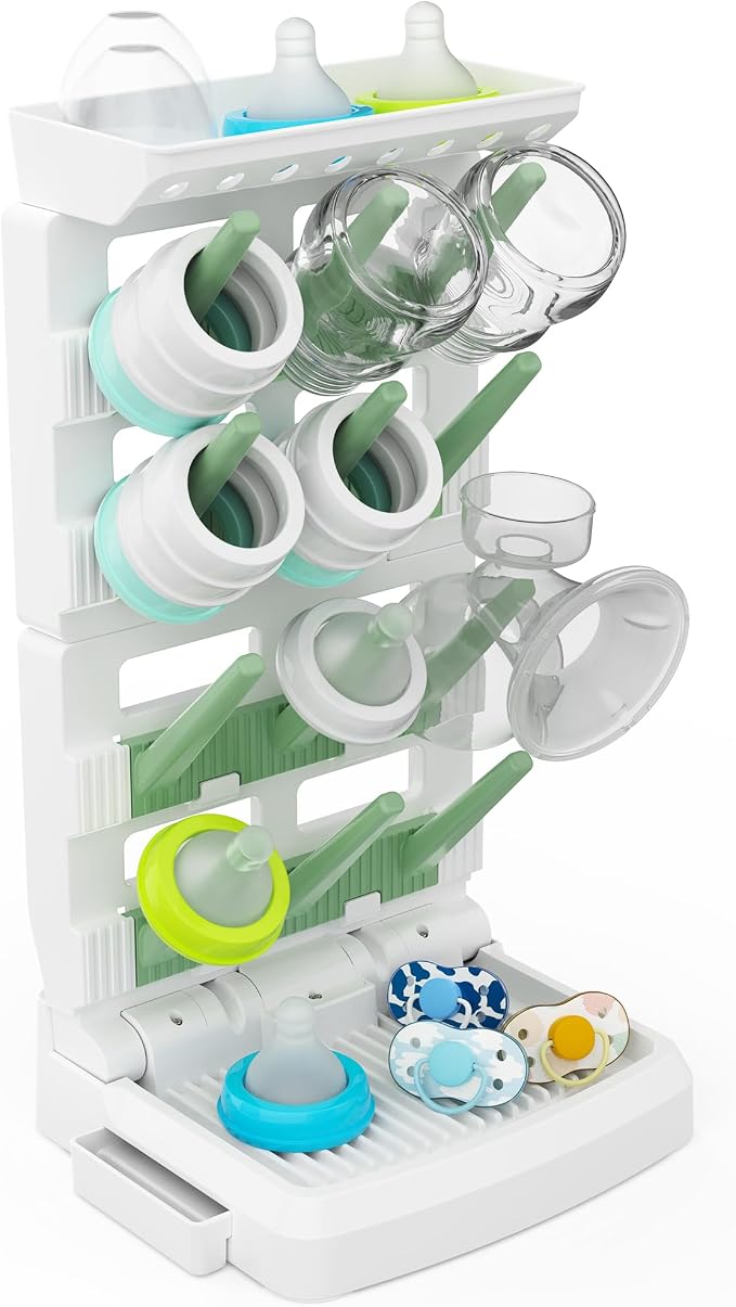 Baby Bottle Drying Rack for 12 Bottles, Space Saving Countertop Vertical - Image 9