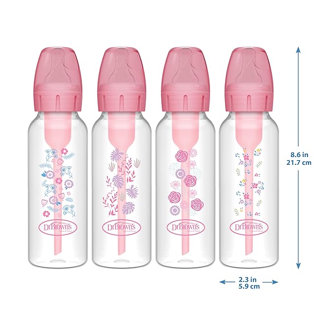Dr. Brown's Natural Flow Anti-Colic Options+ Narrow Baby Bottle, 8 oz/250 mL - Image 14