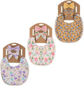 Baby Girls Floral Print Bibs, Reversible Burp Cloth Set by Esumun