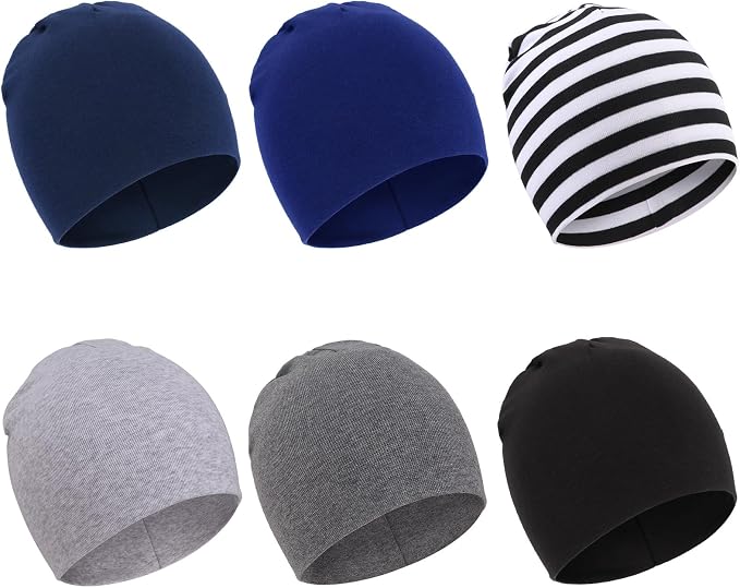 DRESHOW BQUBO 6 Pack Baby Hats for Boys Girls Unisex Baby Hat Soft Knit Cap by DRESHOW
