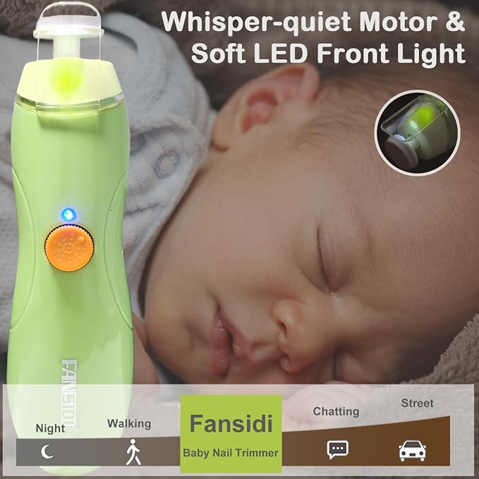 Rechargeable Baby Nail Trimmer, FANSIDI Baby Nail File Safe Baby Nail Filer - Image 4