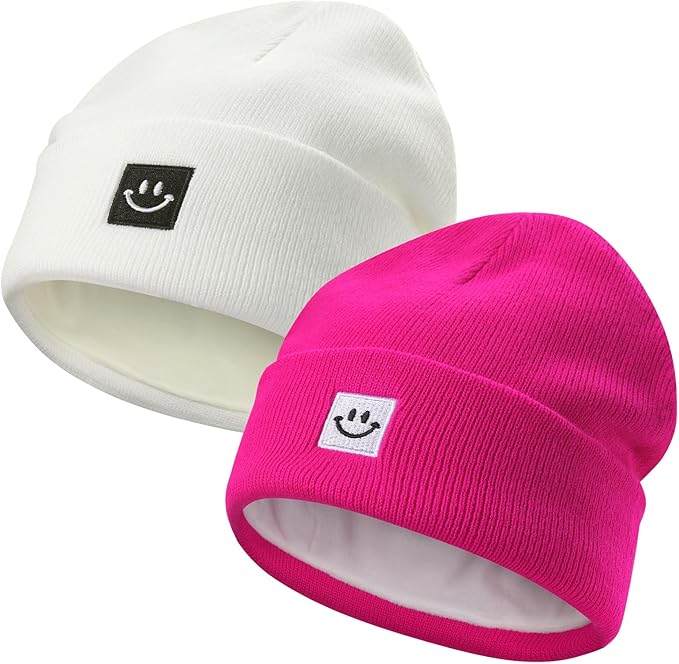 MaxNova 2 Pack Baby Beanie Fleece Lined Knit Toddler Hat by MaxNova