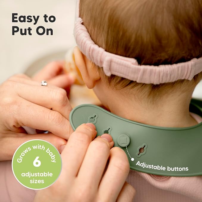 KeaBabies 2-Pack Silicone Baby Bibs - Image 6