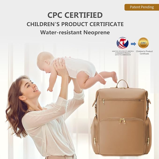CEI-CEI Neoprene Diaper bag Backpack Waterproof Baby Changing Bags - Image 9