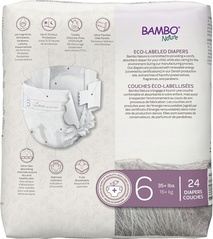 Bambo Nature Hypoallergenic Dream Baby Diapers, Premium Eco-Labeled Sustainable - Image 9
