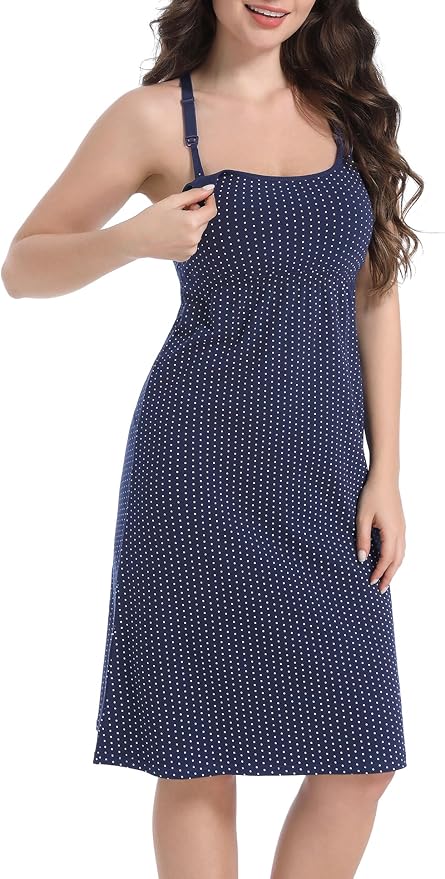 SUIEK 3-Pack Maternity Nursing Nightgown Cotton Breastfeeding Dress Pregnancy - Image 2