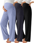 Neer 3 Pack Women's Maternity Pants Over The Belly Loose Pregnancy Pants by Neer