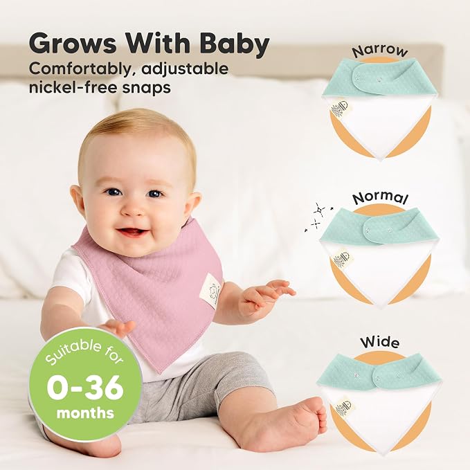 KeaBabies 8-Pack Bandana Bibs for Baby Girls, Boys - Image 4