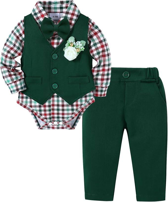 SANMIO Baby Boy Clothes Suits Infant Gentleman Outfit Collared Dress by SANMIO