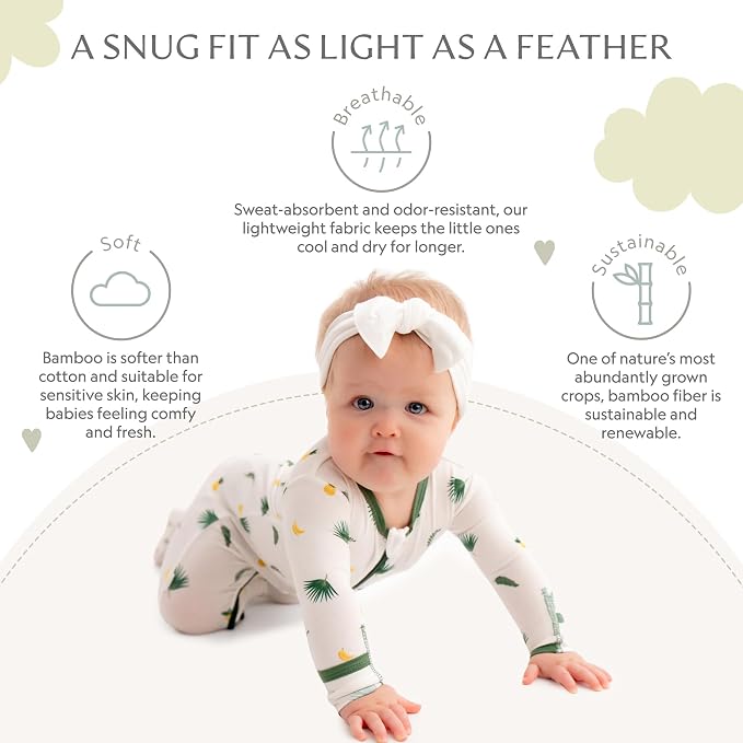 Bamboo Little Soft Baby Footie Pajamas, Baby Clothes, Newborn Sleepers - Image 3