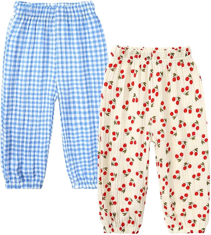 MYGBCPJS Baby Boys Girls Cotton Linen Trousers Kids Casual Ankle Pants Loose by MYGBCPJS