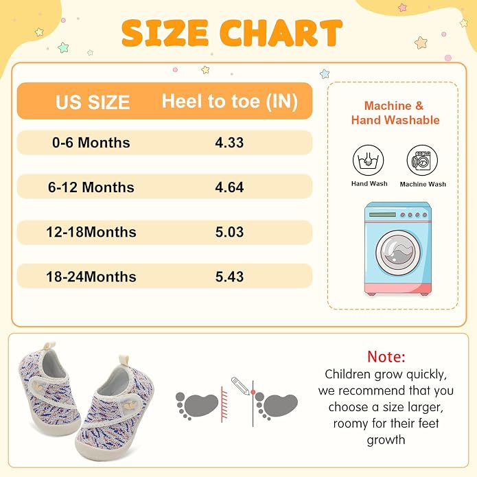 FEETCITY Baby First Walking Shoes Wide Baby Shoes Infant Sneakers Newborn Crib - Image 7
