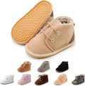 Baby Unisex Warm Snow Boots Newborn Leather Fur Lace Up Ankle Anti-Slip Rubber by ZoolarForBaby