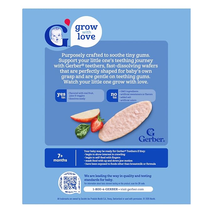 Gerber Teethers, Strawberry Apple Spinach Gentle Teething Wafers, Baby Teething - Image 11