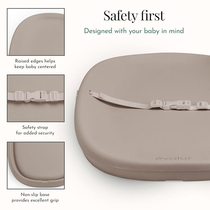 Evolur Eva Baby Changing Pad in Oat, Lightweight and Portable Changing Pad - Image 4
