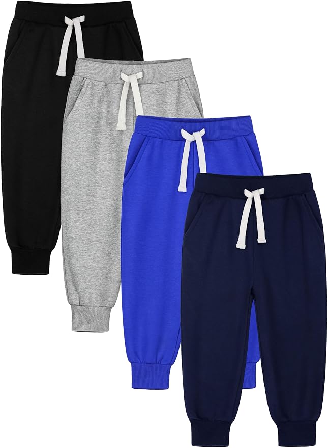 HXP 4 Pack Toddler Boys Sweatpants Pure Cotton Toddler Sweatpants Boys Kids by Unknown