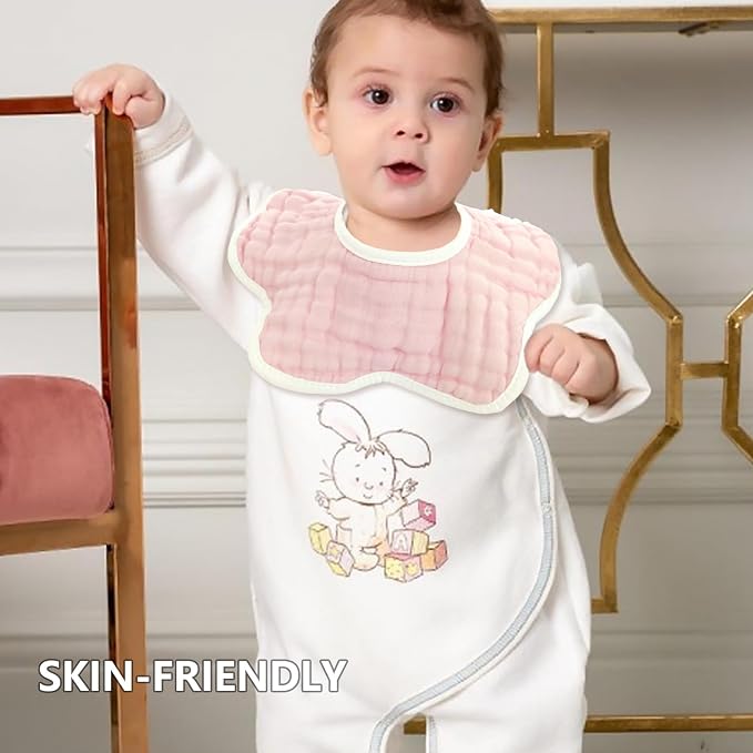 Baby Bibs Muslin Bibs for Baby Girl Boy for Drooling and Teething 10 Pack - Image 2