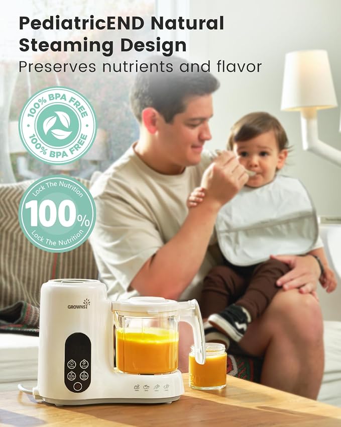 GROWNSY Baby Food Maker with Steam Basket, One Step Baby Food Processor Steamer - Image 9