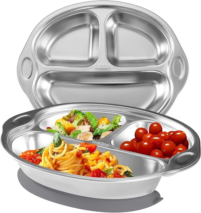 Stainless Steel Baby Suction Plates: Divided Plates by MrsChou