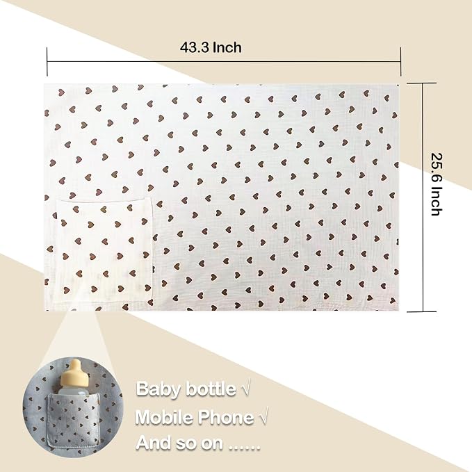 Muslin Nursing Covers for Breastfeeding, Arch Neckline Breast Feeding Covers - Image 3