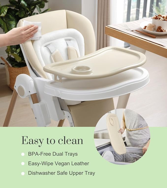 Mallify Foldable High Chairs for Babies and Toddlers, 3-in-1 Convertible Baby - Image 2