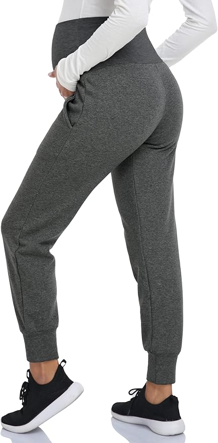 AMPOSH Women's Maternity Pants Stretchy Lounge Workout Pants Casual Loose Comfy - Image 4