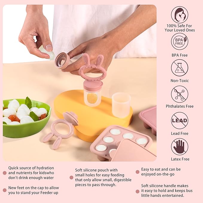 WAJIAYON Baby Breastmilk Popsicle Molds & Baby Fruit Feeder, Infant Food - Image 5