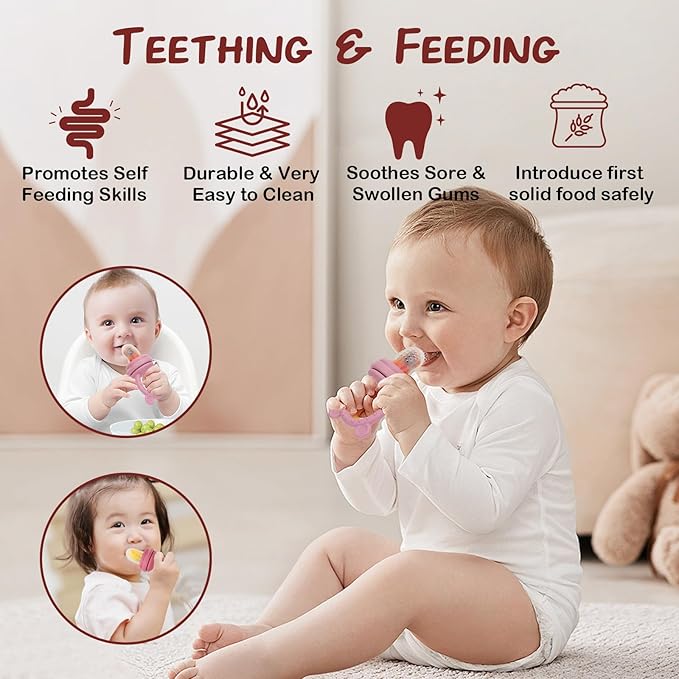 Baby Breastmilk Popsicle Molds & Baby Fruit Feeder, WAJIAYON Baby Food Freezer - Image 4