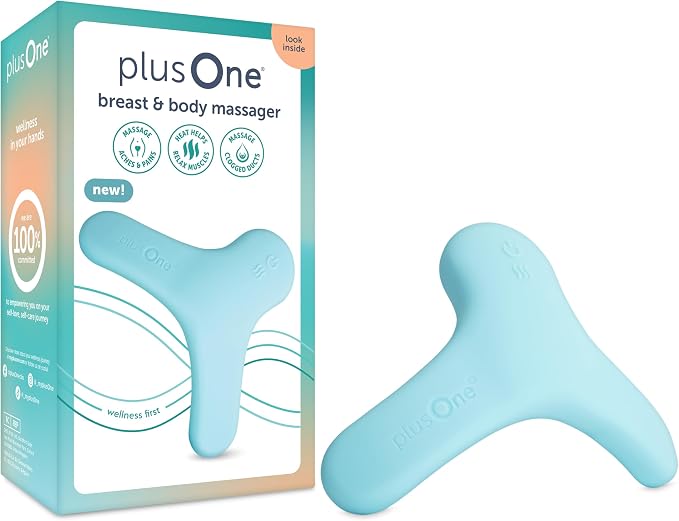plusOne Breast & Body Massager for Breastfeeding, Clogged Ducts, Full Body by plusOne