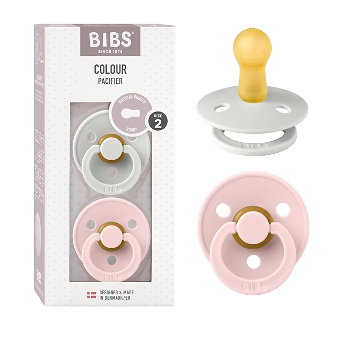 BIBS Pacifiers Colour Collection | Natural Rubber Baby Pacifier | Set of 2 by BIBS