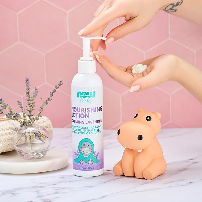 NOW Baby, Nourishing Lotion, Calming Lavender, Paraben Free, 8 Fluid Ounces - Image 4