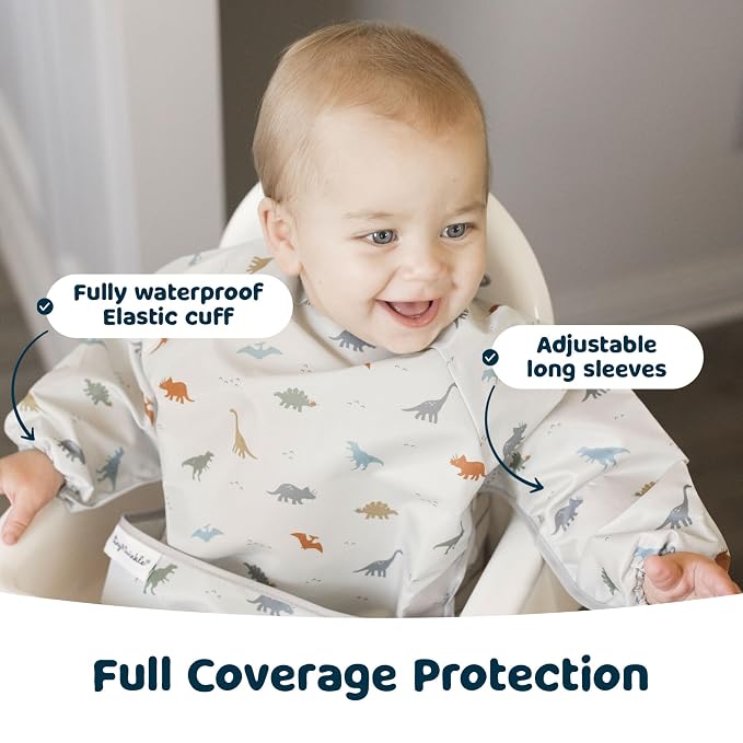 Tiny Twinkle Long Sleeve Bib for Babies & Toddlers – Waterproof Smock Bib for - Image 11