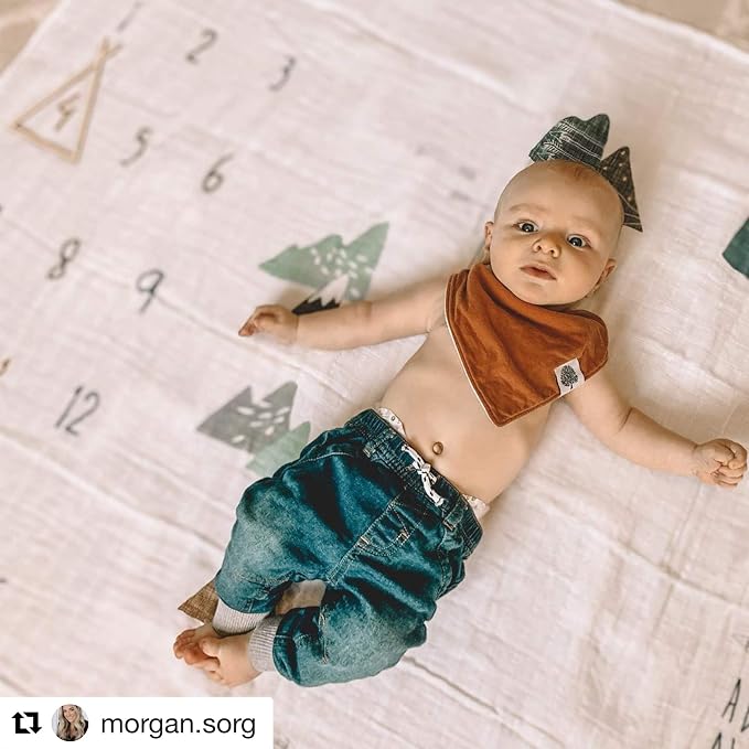 100% Organic Cotton Muslin Monthly Baby Milestone Blanket - Image 2