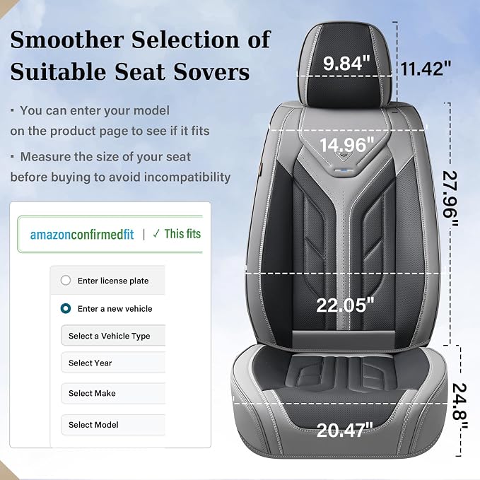 Coverado Car Seat Covers Full Set, Automotive Seat Covers Car Seat Protector - Image 8