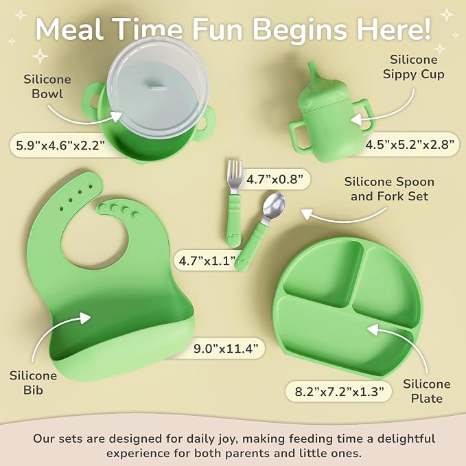 mimi & kiki BPA-Free Silicone Baby Feeding Set, Baby Plates and Bowls Set - Image 3