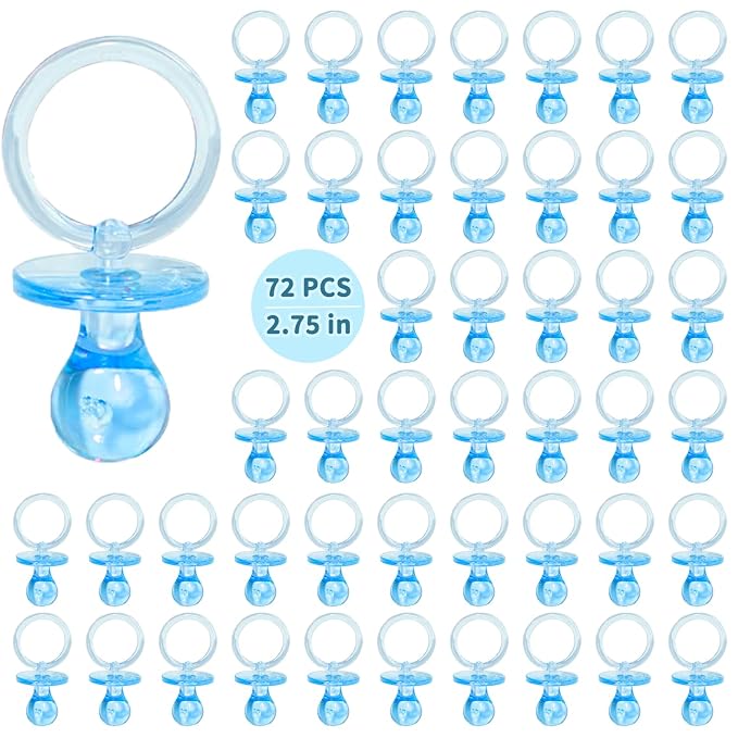 72 Pcs Baby Shower Pacifiers, 2.75’’ Plastic Pacifiers by XINHUIDALSQ