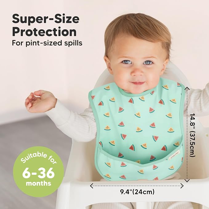 3-Pack Waterproof Baby Bibs for Eating - Image 3