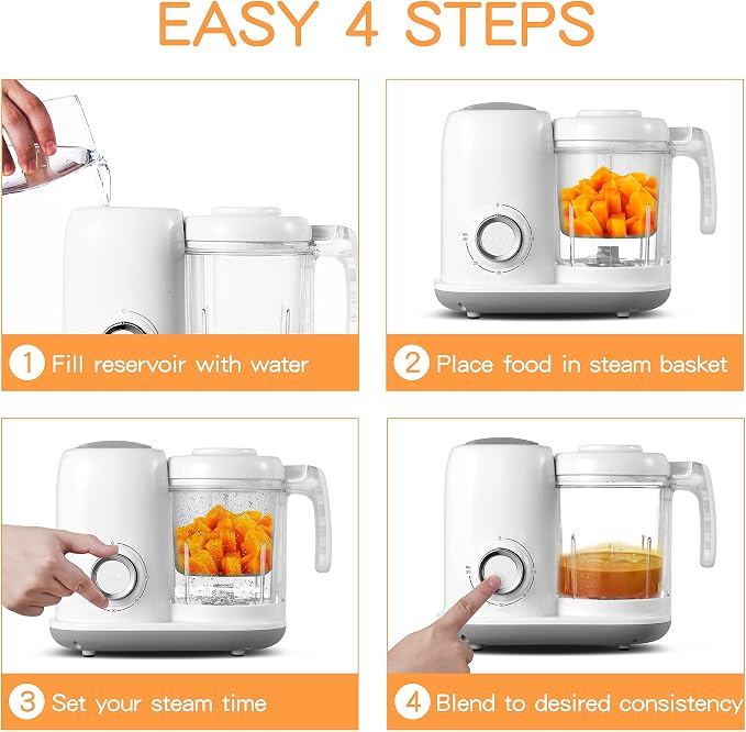 Baby Food Maker, 4 in 1 Baby Food Processor and Steamer, Puree Blender - Image 4