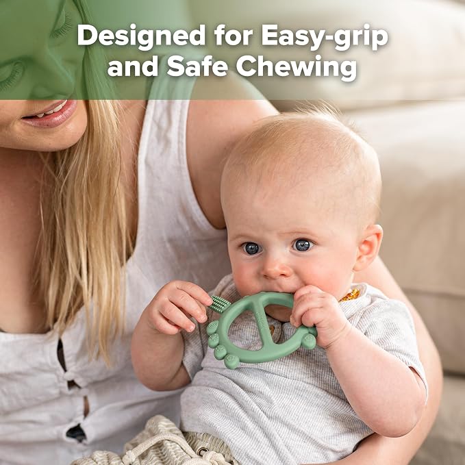 Haakaa Silicone Crab Baby Teether, Teething Toys, 360° Baby Toothbrush Head - Image 5