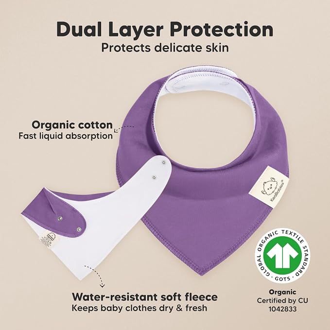 8-Pack Organic Baby Bandana Bibs - Image 2