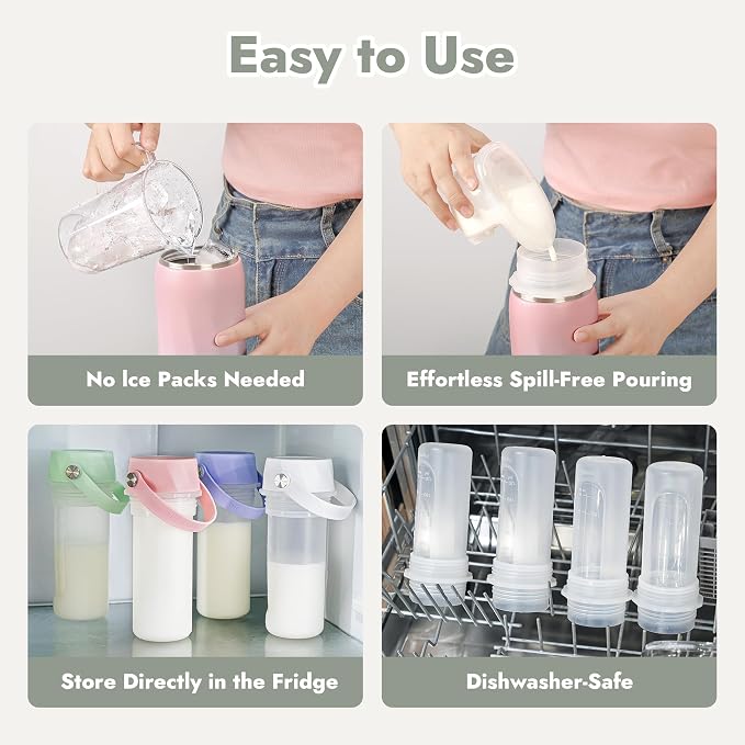 HEYTRIP Vacuum Insulated Breastmilk Cooler Bottle, 20oz Stainless Steel - Image 5