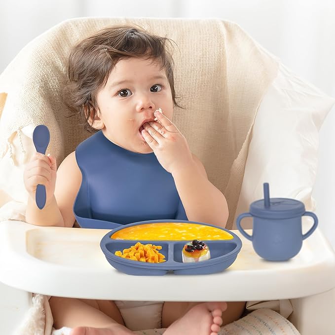 100% Silicone Baby Feeding Set, BPA Free Baby Dishes - Image 6