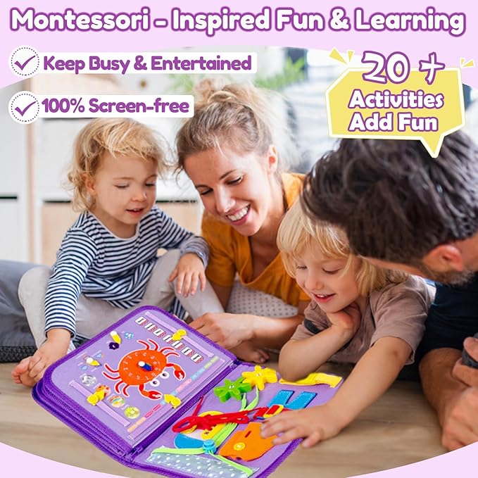 Qizfun Montessori Busy Board Book - Image 3