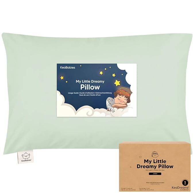 KeaBabies Toddler Pillow with Pillowcase, Jumbo 14X20 by KeaBabies