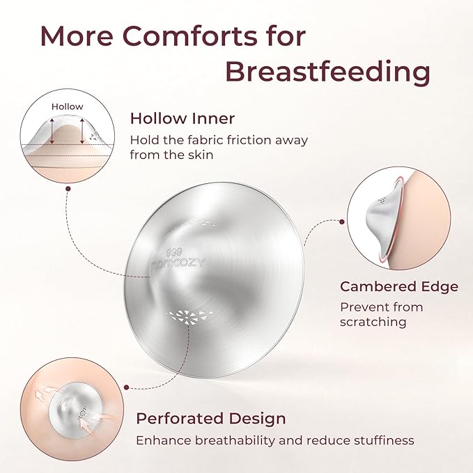 Momcozy 999 Silver Nursing Cups Original Perforated Breathable Design, 999 - Image 2